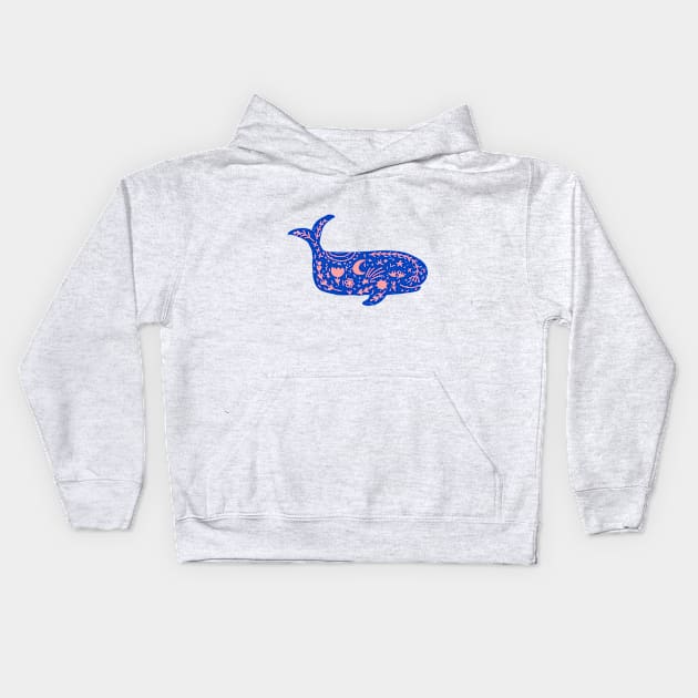 blue whale Kids Hoodie by A&A